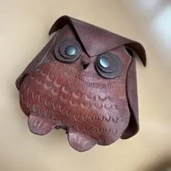 レザー　ミミズク（フクロウ）　置物