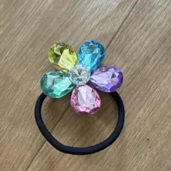 カラフル花型ヘアゴム