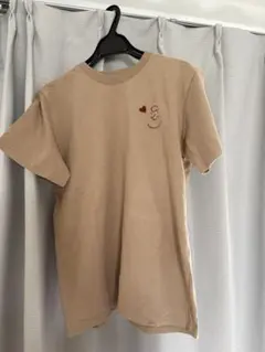 【チャーリーブラウン】半袖Tシャツ ベージュ 刺繍入り Mサイズ