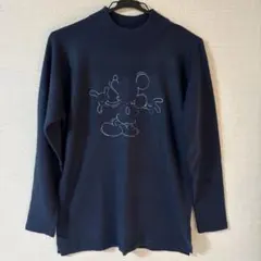 ミッキーマウス刺繍ニット