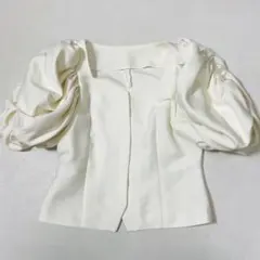 超美品】シーニュ cygneバルーンギャザーブラウス Sarah ブラック 0