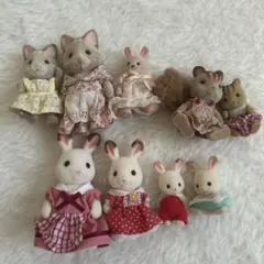 シルバニアファミリー ウサギなど　人形セット