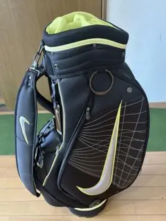 希少品　NIKE ゴルフバッグ キャディバッグ ブラック ライムグリーンのサムネイル