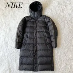 【2WAY】NIKE ナイキ ダウンロングコート 肉厚 サイドライン ブラックM