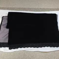 着物ショール ベロア調 ブラック レース