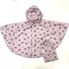 ミニー レインポンチョ 80〜95cm くすみピンク レインコート ケース付き