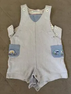 familiar オーバーオール 80cm ストライプ