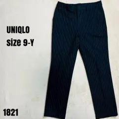 UNIQLO ユニクロ ストライプ スラックス ブラック系 9-Y 1821
