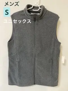 フリースベスト ジップアップベスト メンズ ユニセックス シンプル グレー