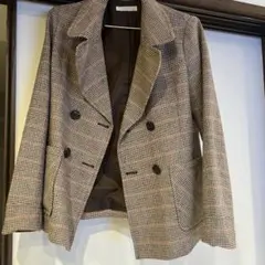 チェック柄ダブルブレストジャケット
