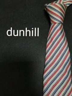 ハイブランド dunhill ネクタイ レッド ブルー 人気ストライプ柄