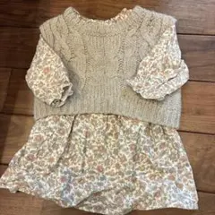 petit main 花柄ワンピース 90cm