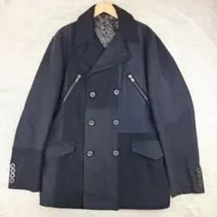 大きいサイズ54✨デシグアル　パッチワーク　ピーコート　ネイビー系