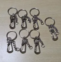 カラビナ型キーホルダー　チェーン付き 7個セット
