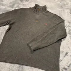 90S　POLOラルフローレン　ハーフジップスウェット　　XL