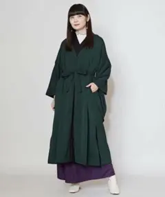 倭物カヤ 深緑色 羽織りのサムネイル