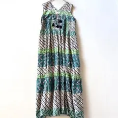 e様専用•*¨*•.¸♬︎ヌキテパ インド綿 エンブロイダリーマキシ