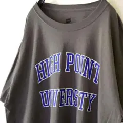 ヘインズ ハイポイント 大学 Tシャツ L グレー 灰色 古着