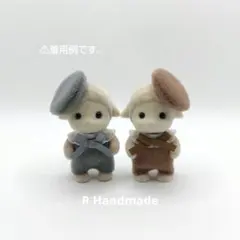 ミニチュアドール服　ハンドメイド　ロンパース　リボン　ベレー帽　2着セット