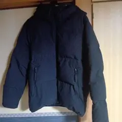 GU ブラック フード付きダウンジャケット Ｓサイズ