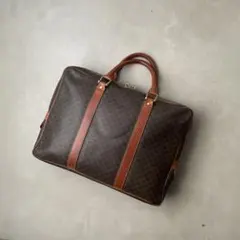 セリーヌ CELINE PVC レザー ビジネスバッグ マカダム ブラウン