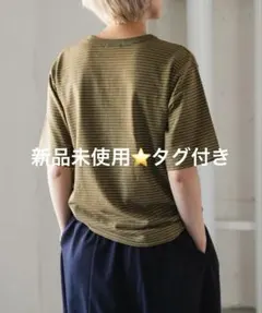 【新品未使用】FORK&SPOONヴィンテージボーダーＴシャツ YELKHAKIのサムネイル