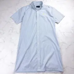 【極美品】ポロラルフローレン 半袖シャツワンピース ストライプ 青 白