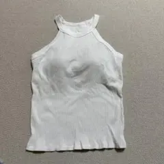 ユニクロ　ホルターネックブラタンクトップ　ホワイト　Lサイズ