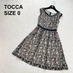 【美品】トッカ　ウィンターガーデンドレス　花柄　ワンピース　フェミニン（770）