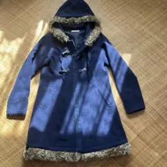 ネイビー ファー付きダッフルコート Mサイズアクシーズ