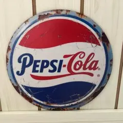 A-137 PEPSI-COLA ヴィンテージ風インテリアプレート 看板 円形