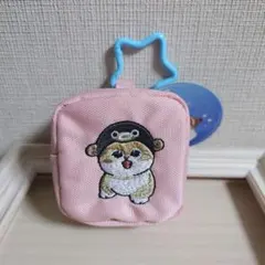 モフサンド mofusand カラビナつき刺繍スクエアミニポーチ バッグチャーム