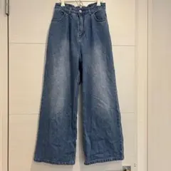 PINK-latteワイドレッグデニムパンツ160