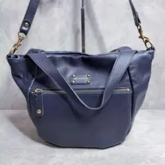 【russet】ショルダーバッグ バンドバッグ レザー 2WAY ネイビー 紺のサムネイル