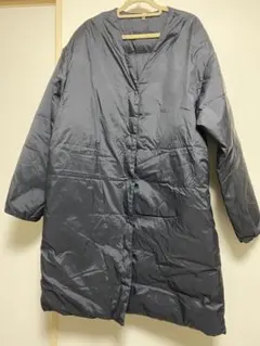 無印良品軽量ポケッタブルダウンロングコート （欧米XS〜S）ブラックBKフェザー