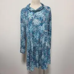 美品　花柄ワンピース　水色　レディース　大きいサイズ