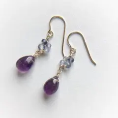 【SALE】（367）アメジストのピアス 14kgf