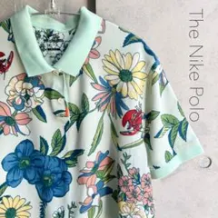 NIKE ナイキ ゴルフ　半袖　ポロシャツ　ボタニカル　フラワー柄　L