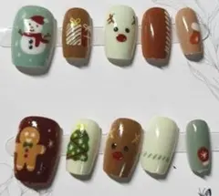 ネイルチップ・ネイルシール クリスマス ニュアンスネイルxs