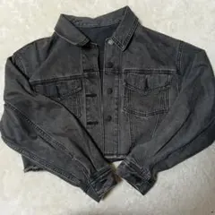 GU ダークグレー クロップドデニムジャケット