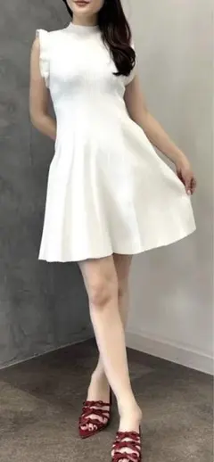 eimy istoire フリルリブニットワンピース