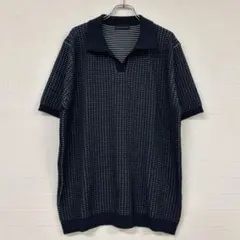 771 ELIE TAHARI ポロニット ネイビー系 M