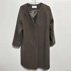 グローバルワーク GLOBAL WORK 軽やかノーカラーコート ブラウン S