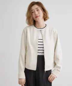 grove スエードライクノーカラージャケット Mサイズ カラー:アイボリー