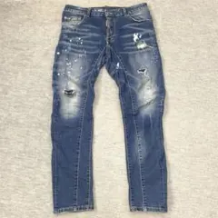 【希少】ディースクエアード ジーンズ ゴールドプレートタグ　濃紺 希少】ディースクエアード ジーンズ ゴールドプレートタグ 濃紺