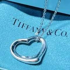 美品 TIFFANY & Co. ティファニー オープンハート ネックレス　M