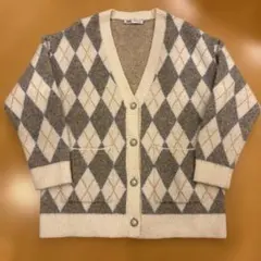 ZARA ダイヤモンド柄 カーディガン M