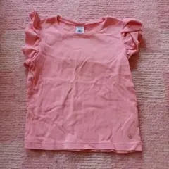 プチバトー　ピンク フリル袖 Tシャツ 110cmのサムネイル