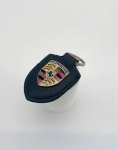 Porsche ポルシェ 純正 クレストキーリング ブラック レザー エンブレムのサムネイル