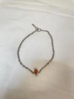 JUSTINE CLENQUETオレンジストーン シルバーチェーンネックレス